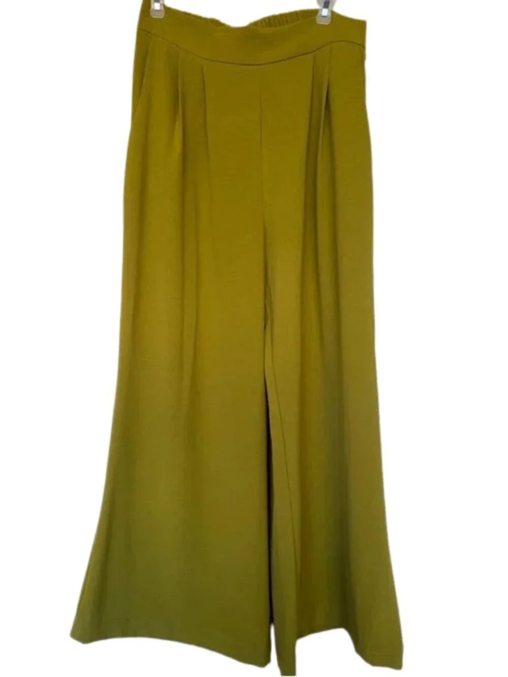 Tullea  Lightweight Olive High Rise Cropped Wide-Leg Palazzo Pants